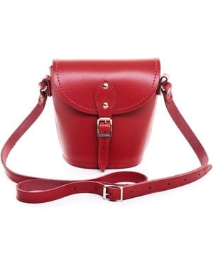 Zatchels Handmade Leather Barrel Bag - Red