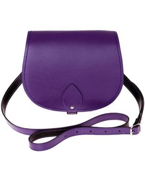 Zatchels Handmade Leather Saddle Bag - Purple