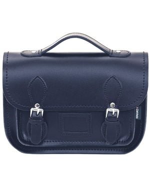 Zatchels Leather Midi Satchel - Blue