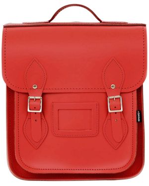 Zatchels Handmade Leather City Backpack - Red