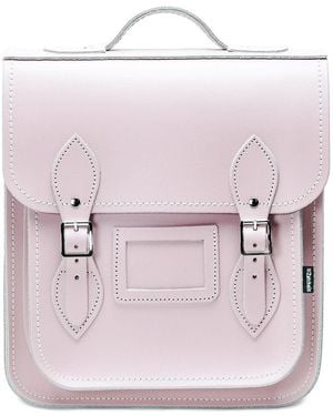 Zatchels Handmade Leather City Backpack - Pink