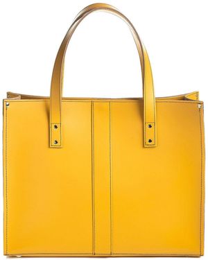 Zatchels Handmade Leather Shopper - Yellow
