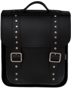 Zatchels Handmade Leather City Backpack - Black