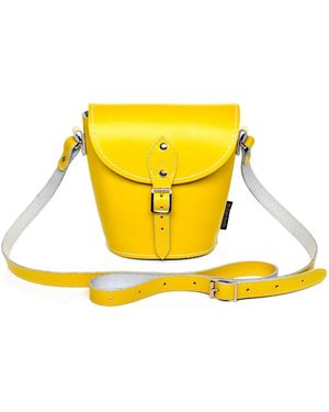 Zatchels Handmade Leather Barrel Bag - Yellow