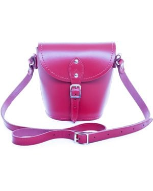 Zatchels Handmade Leather Barrel Bag - Pink
