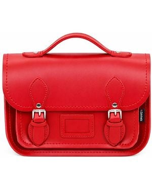Zatchels Leather Midi Satchel - Red