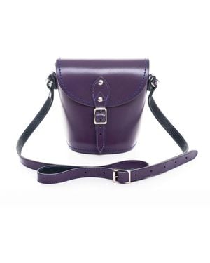 Zatchels Handmade Leather Barrel Bag - Purple