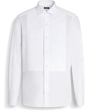 ZEGNA Optical Cotton Tuxedo Shirt - White