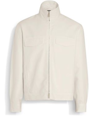 ZEGNA Crossover Cotton Linen And Silk Overshirt - White
