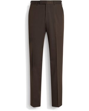 ZEGNA Dark Centoventimila Cotton And Wool Pants - Multicolor