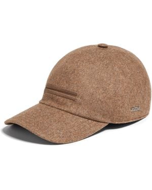 ZEGNA Mélange Oasi Cashmere Baseball Cap - Brown