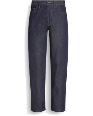 ZEGNA Dark Rinse-Washed Cotton And Silk Roccia Jeans - Blue