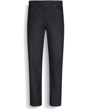 ZEGNA Stretch Cotton And Cashmere Roccia Jeans - Blue