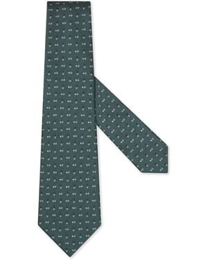 ZEGNA Dark Silk Tie - Green