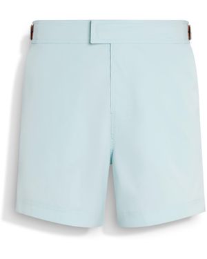 ZEGNA 232 Road Brand Mark Swim Trunks - Blue