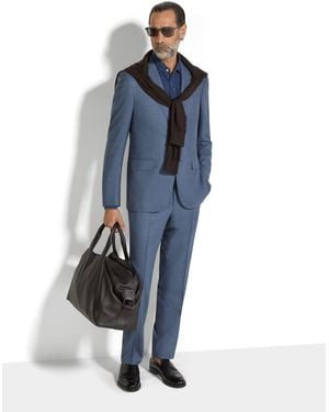 ZEGNA Light Avio Centoventimila Wool Suit - Blue
