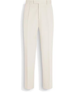 ZEGNA Cotton And Wool Trousers - White
