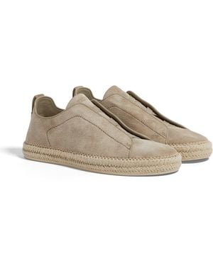 ZEGNA Suede Triple Stitch Espadrilles - Multicolor