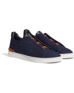 ZEGNA Sneaker Triple Stitch - Blu