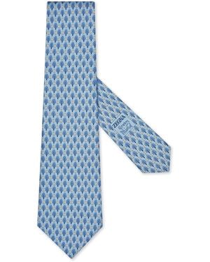 ZEGNA Light Silk Tie - Blue