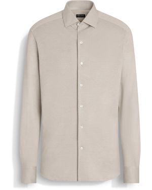 ZEGNA Silk And Linen Blend Shirt - White