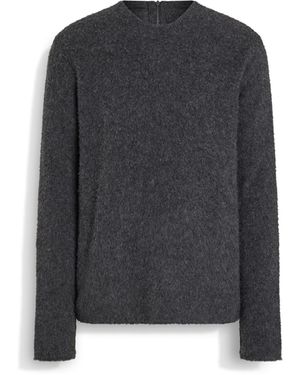 ZEGNA Rundhalspullover Aus Oasi Cashmere - Blau