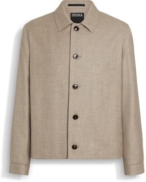 ZEGNA Veste Workwear En Cachemire, Soie Et Lin - Neutre