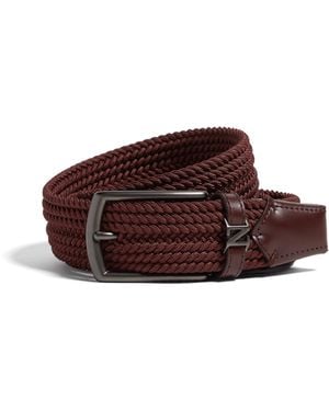 ZEGNA Ceinture En Rayonne Brun Tabac - Marron