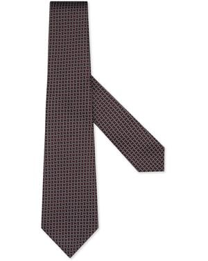 ZEGNA Burgundy Silk Tie - Purple