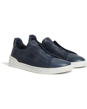 ZEGNA Triple Stitch Secondskin Sneakers - Blue