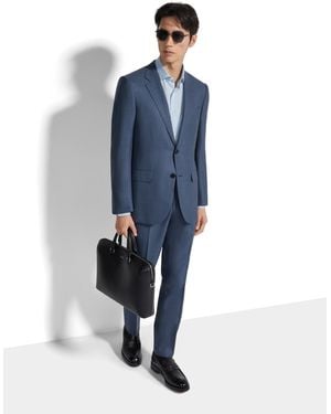 ZEGNA Dark Avio Centoventimila Wool Suit - Blue