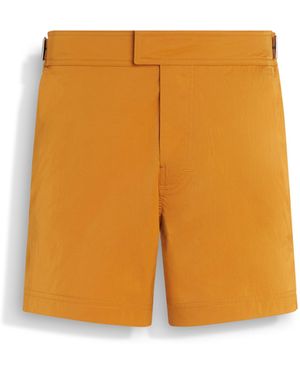 ZEGNA 232 Road Brand Mark Swim Trunks - Orange