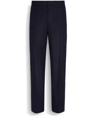 ZEGNA 15Milmil15 Wool Silk And Cashmere Trousers - Blue
