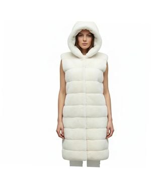 BCBGMAXAZRIA Faux Fur Vest - White