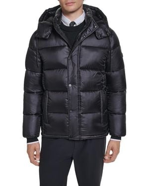 KARL LAGERFELD Paris Lightweight Down Hooded Jacket - Black