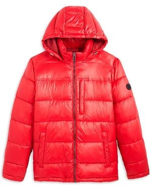 Michael Kors Puffer Jacket With Hood - Red