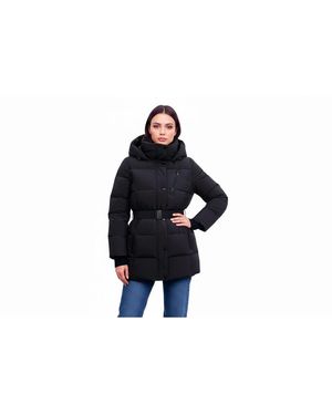 BCBGMAXAZRIA Eneration Belted Active Puffer Coat With Hood - Blue