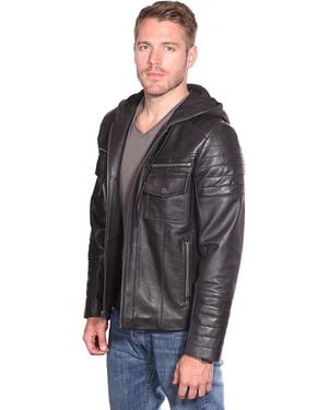 Christian Reed Mason & Cooper Flynn Leather Quilted Jacket - Black