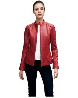 Mason & Cooper Mason & Cooper Moto Leather Jacket - Red