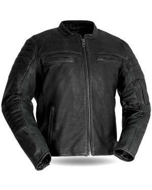 First Mfg Commuter Biker Leather Jacket - Black