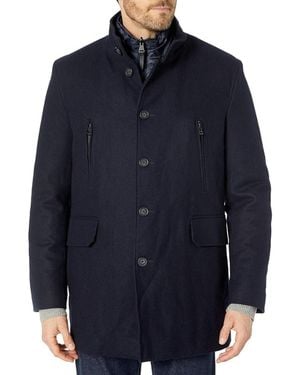Cole Haan Melton 3-In-1 Wool Jacket With Removable Bib - Blue