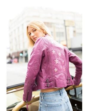 Mauritius Christy Rf Star Detail Leather Jacket - Pink