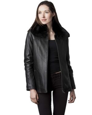 Mason &amp; Cooper Mason & Cooper Leather Jacket With Zip Out Liner - Black