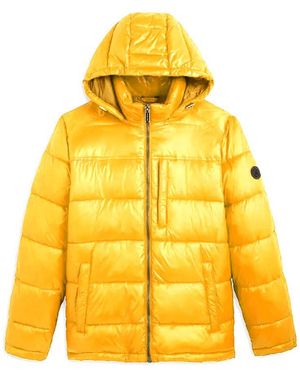 Michael Kors Puffer Jacket With Hood - Yellow