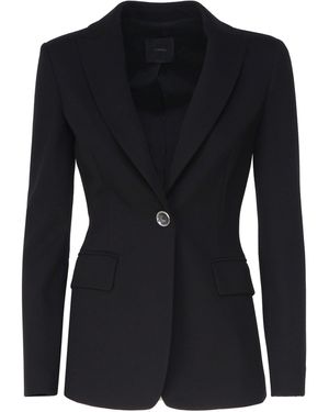 ジャケット PINKO FARAONA CADY SINGLE-BREASTED BLAZER WITH JEWEL BUTTON Pinko 'Faraona' Light Single-Breasted Jacket With Peak