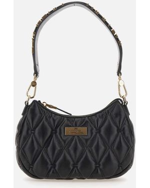 Elisabetta Franchi Daily Vegan Leather Hobo Bag - Black