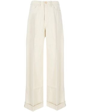 3x1 High Waist Cuffed Palazzo Jeans - White