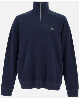 Lacoste Cotton Half Zip Sweatshirt - Blue