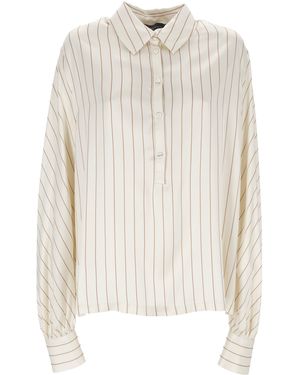 EMMA & GAIA Striped Viscose Shirt - White