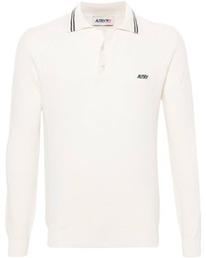 Autry Organic Cotton-Wool Blend Polo Shirt - White